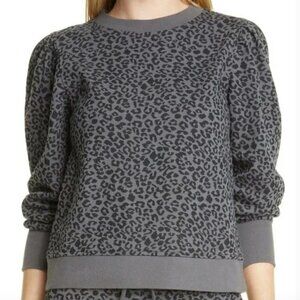 RAILS Marcie Cheetah Leopard Print Cotton Blend Crewneck Sweatshirt Medium